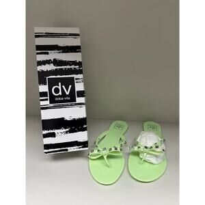 DV Dolce Vita Sunkissed Studded Lime Jelly Slide On Sandal Women's Size 8 NIB